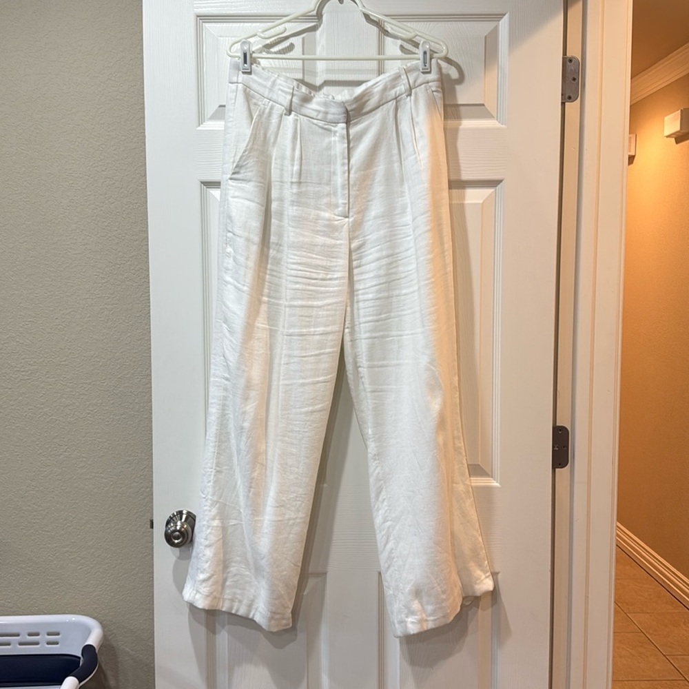 Abercrombie & Fitch White Wide Leg Pants